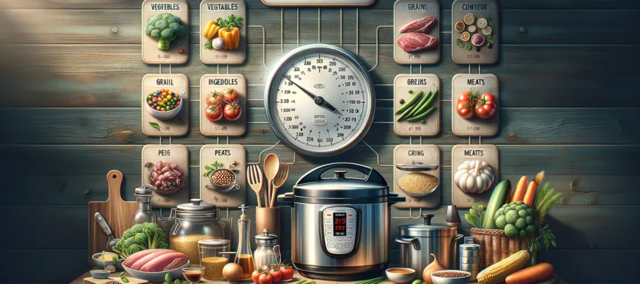 Druck- und Garzeiten im Schnellkochtopf: Uebersicht fuer verschiedene Lebensmittel