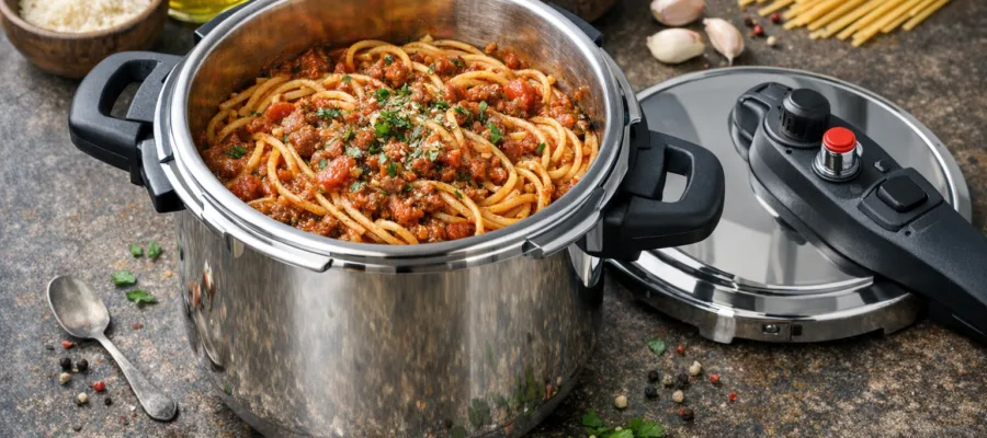 Schnellkochtopf Spaghetti Bolognese One-Pot