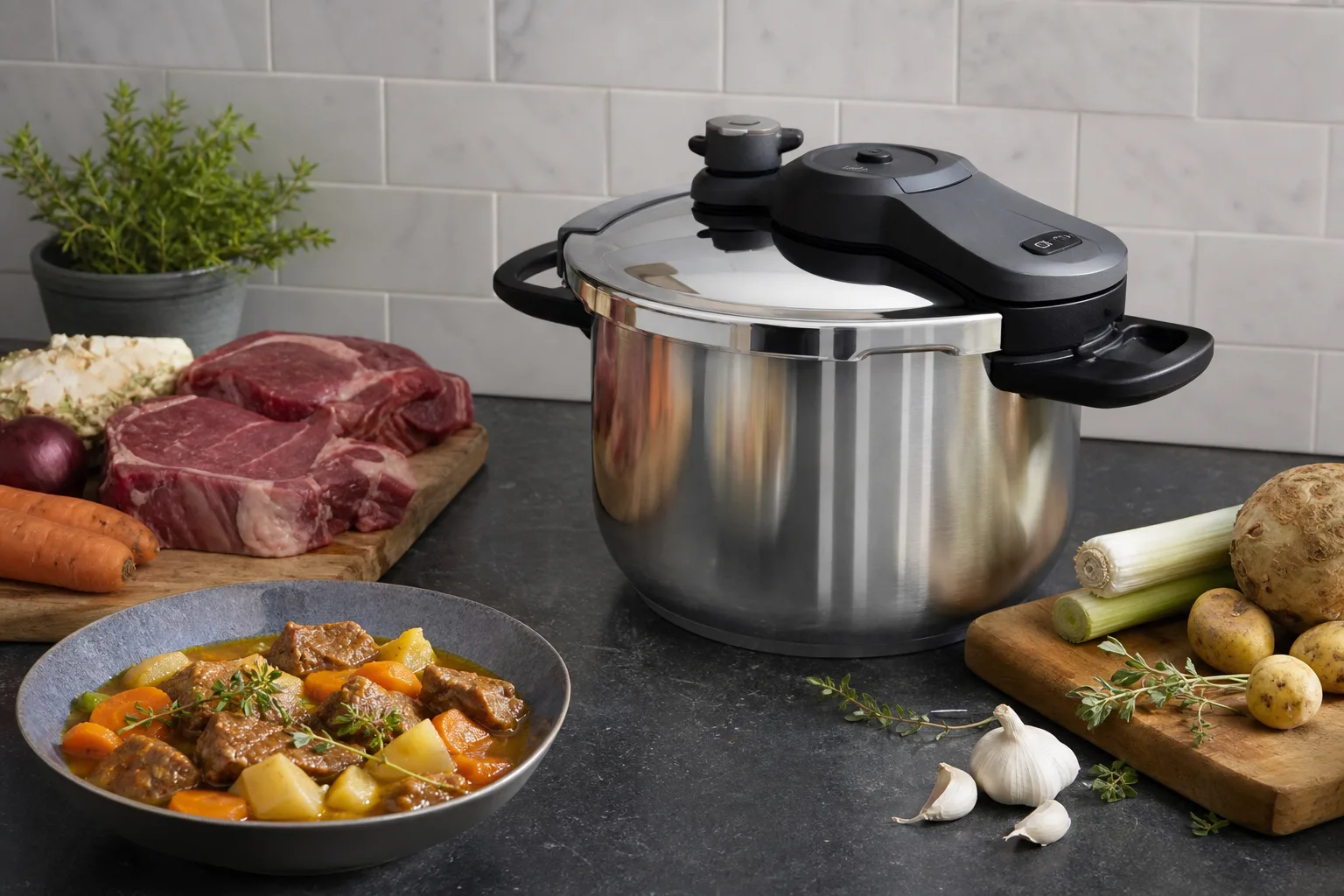 Schnellkochtopf Fleisch & Schmorgerichte: saftige Braten und Eintoepfe